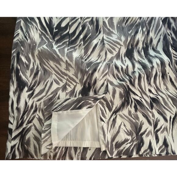 Talbots Black White Feather Design Sleeveless Lined Cotton Dress Women's Size 12 - Picture 5 of 8